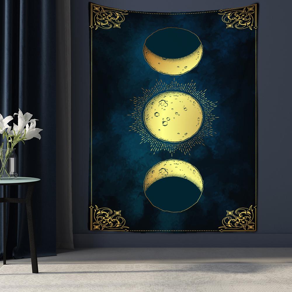 Compass Starry Sky Tarot Tapestry Wall Mount Sun Moon Hippie Tapiz Witchcraft Art Psychedelic Home Decor