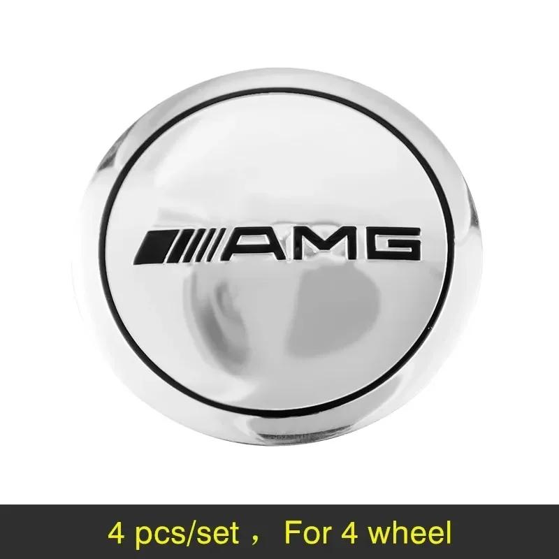 Car Sticker For Mercedes Benz 56MM 4Pcs Car Wheel Hub Center Metal Decals Sticker Accessories For Mercedes Benz AMG E S C A B Cl