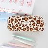 Solid Color Corduroy Pencil Case Student Art Minimalist Stationery  Pouch Zipper Coin Purse Women Makeup Bag Travel Organizer