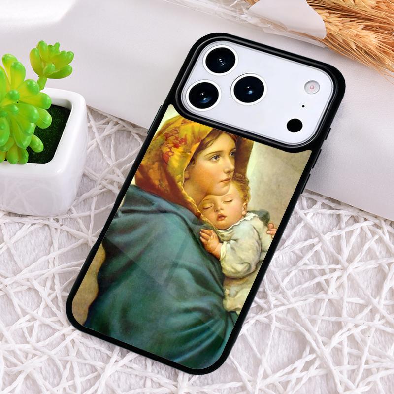 Virgin Mary And Jesus Shockproof Phone Case for iPhone 17 Air 16e 15 11 12 14 13 Pro Max Cover Coque