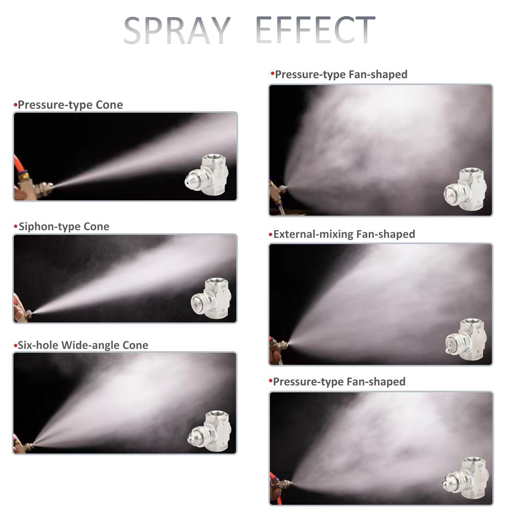 Stainless Steel Pipe Cleaning Nozzle Adjustable Air Water Atomizing Spray Nozzle