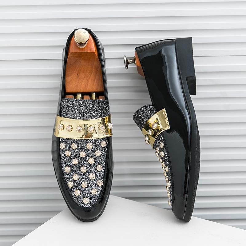 Fashion Punk Style Pu Leather Mens Casual Shoes Stylish New Arrival Men Loafers Street Style Moccasins Breathable Slip on Driving Shoes