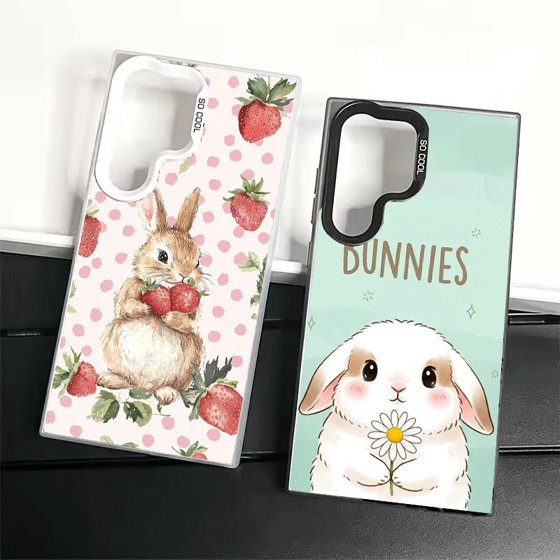 Cute Cartoon Bunny Rabbit Shockproof Phone Case for Samsung Galaxy S26 Edge S25 Ultra S24 FE S23 Plus S21 Cover Anti Fall Fundas