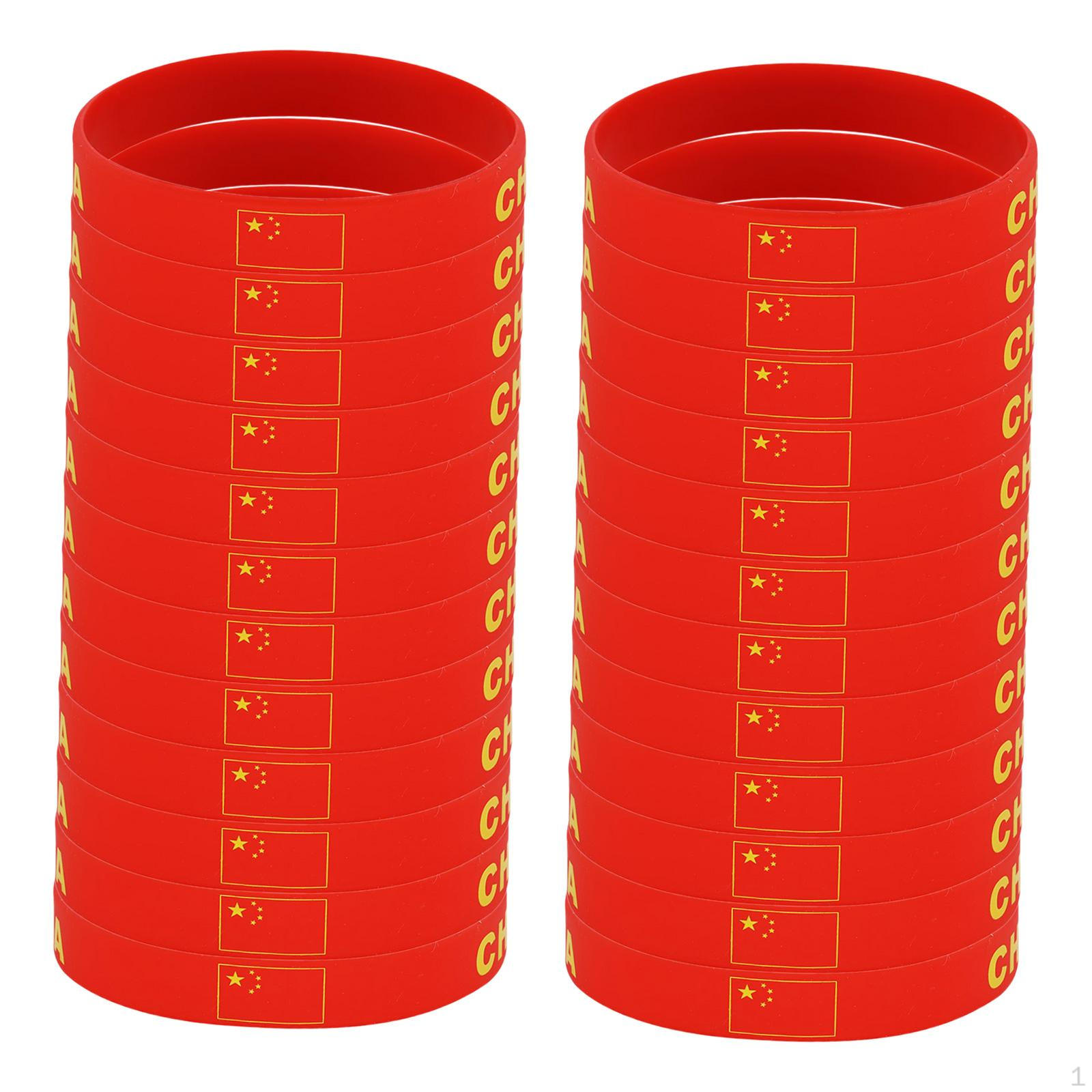 24x Браслеты с флагами Патриотические браслеты для спортивных болельщиков Подарки на вечеринку CHINA