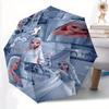 Queen Elsa Frozen Automatic 3-Fold Cartoon Umbrella Design, Cute Cartoon Pattern, Portable Outdoor Umbrella, Perfect, Holiday Gift for Disne