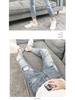 Men's Skinny Loose Ripped Jeans - Korean Style Trendy Beggar Pants, Slim Fit, 9-Point Length, Spring/Summer Collection