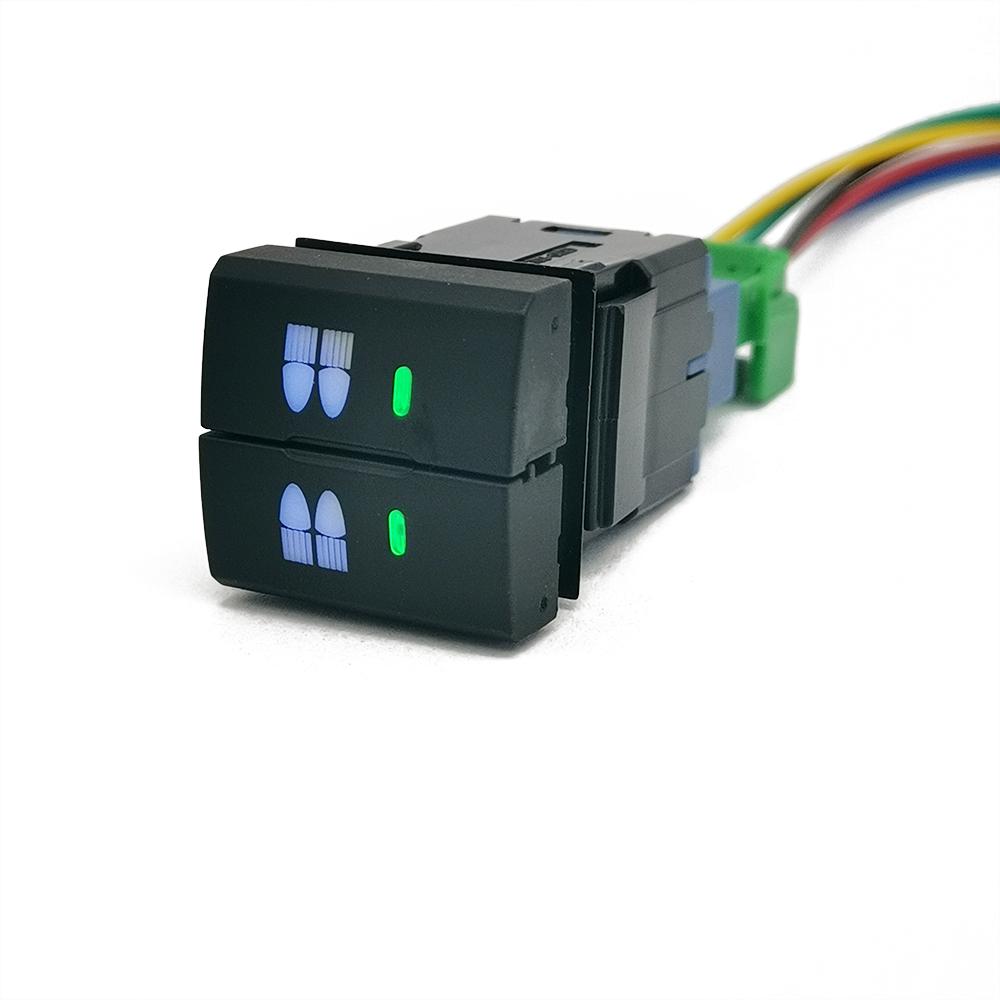 1PC Car Modified Dual Switch LED DRL Fog Light Spotlight Radar Switch Button with Wire for Toyota Prado Senna LC300 Accessories