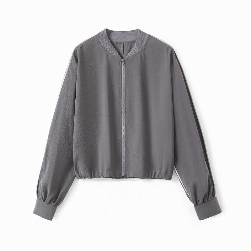 Snowforte Women s 18 Momme Silk Blend Baseball Jacket M