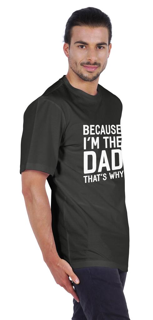 Inkmeso Men  s Graphic Printed   Because I'm The Dad That's Why   Novelty Sarcastic Tshirt Crew Neck Tee For