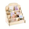1pc Stylish Wooden Card Storage Rack with Multiple Compartments, Space-Saving Design for Greeting Cards & Postcards,Perfect for Office or Classroom