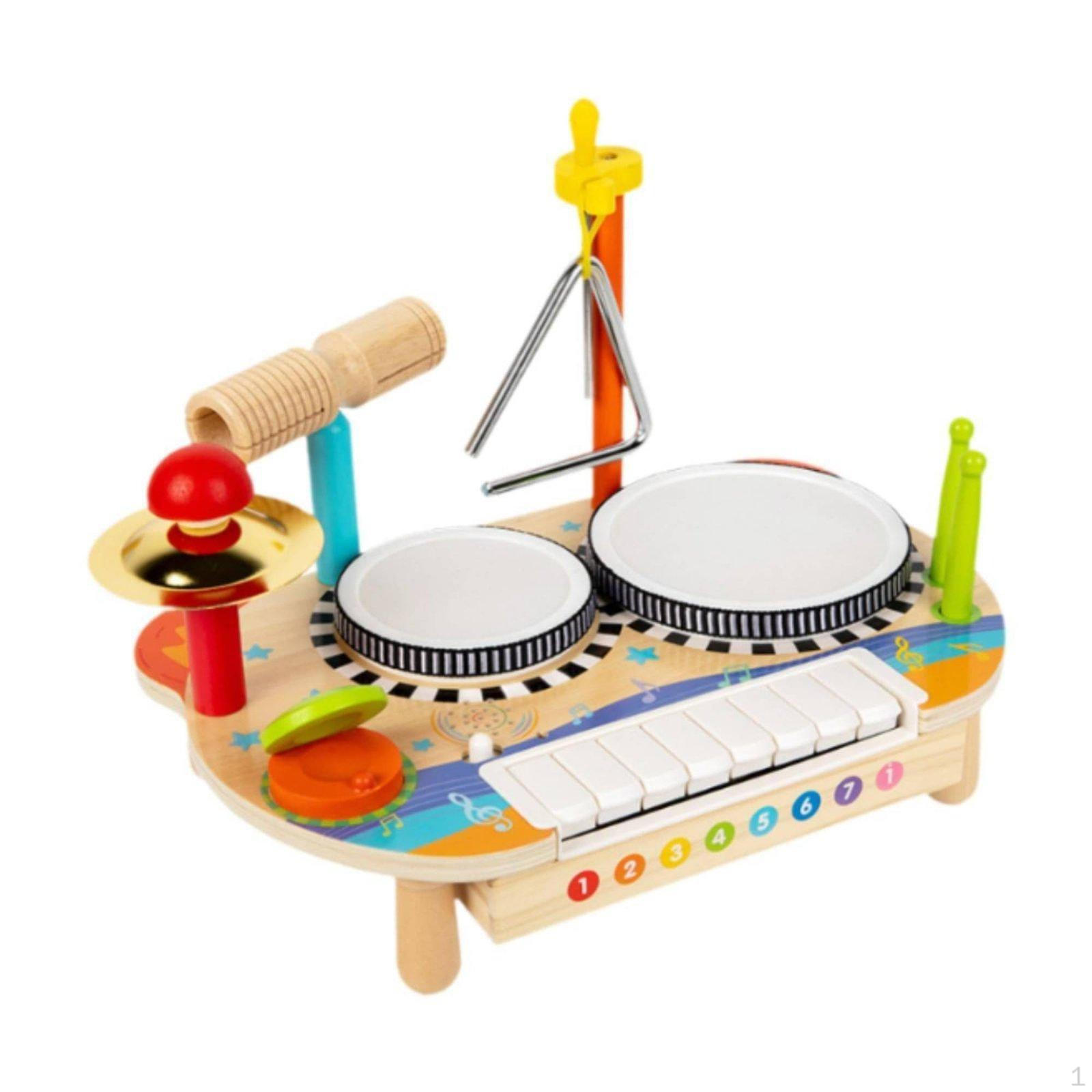 Wooden Drum keyboard Toy Early Education Kids Kit Educational Multifunction Musical for