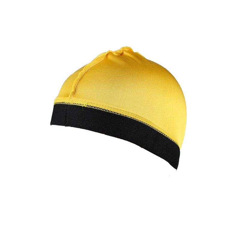 Neue einfarbige Wellenmütze Herren Weich Elastisch Atmungsaktiv Beanie Turbanmütze Unisex Nachtschlaf Kopfbedeckung Haarausfall bei Krebs Chemo-Mützen yellow
