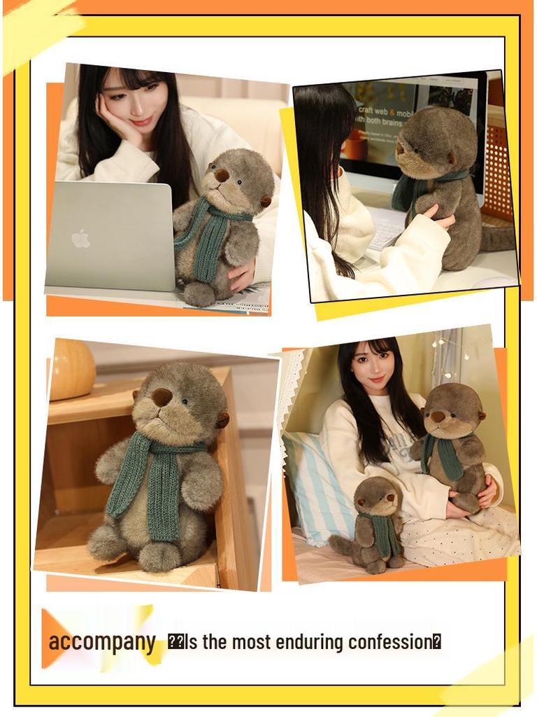 Cute Otter Plush Toy - Super Soft Hugging Pillow Doll for Girls