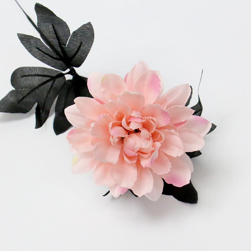 Burgundry Dahlia Black Artificial Flower Branch Wedding Flower Wall Arrangement Materials Halloween Fake Flower Table Home Decor