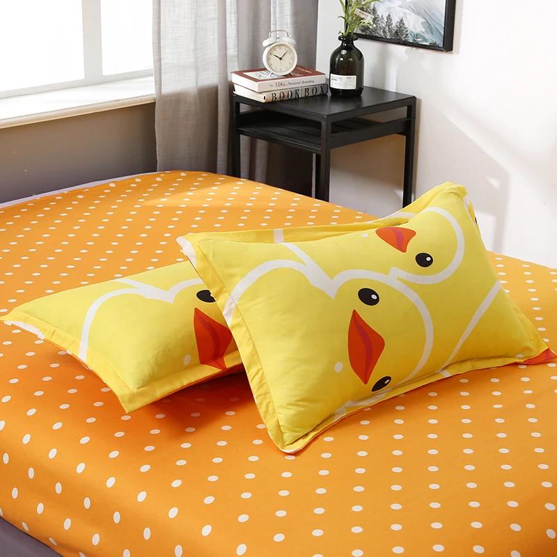Cartoon Duck Duvet Cover Twin Queen Size, Cute Farmhouse Livestock Yellow Duck Bedding Set for Kids Boy Bedroom Decor 3/4pcs Set