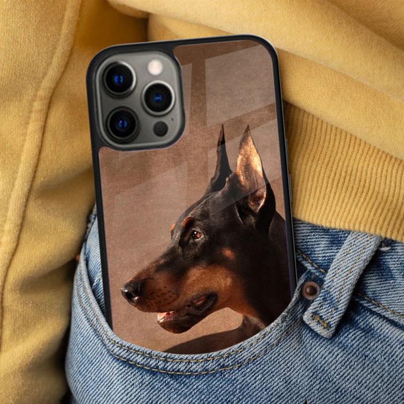 Cartoon Doberman Dog Soft Phone Case for iPhone 17 Air 16e Pro max 15 Pro 13 14 Plus 11 12 MagSafe Magnetic Coque iPhone 17