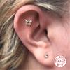 S925 Sterling Silver Piercing Ear Bone Stud Ear Nail Small Gold Ball Threaded Ear Stud Zircon Body Earrings Earrings