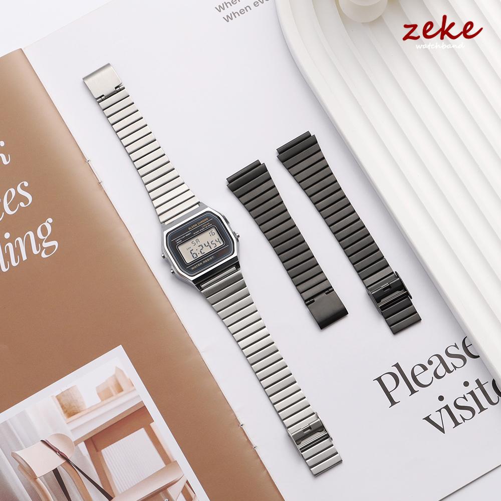 Vintage 18mm 20mm Edelstahlarmband für CASIO F-91W/A158/A159/A168/A169/B650/AQ230/AE500W Uhrenarmband Silm Metallarmband Gürtel