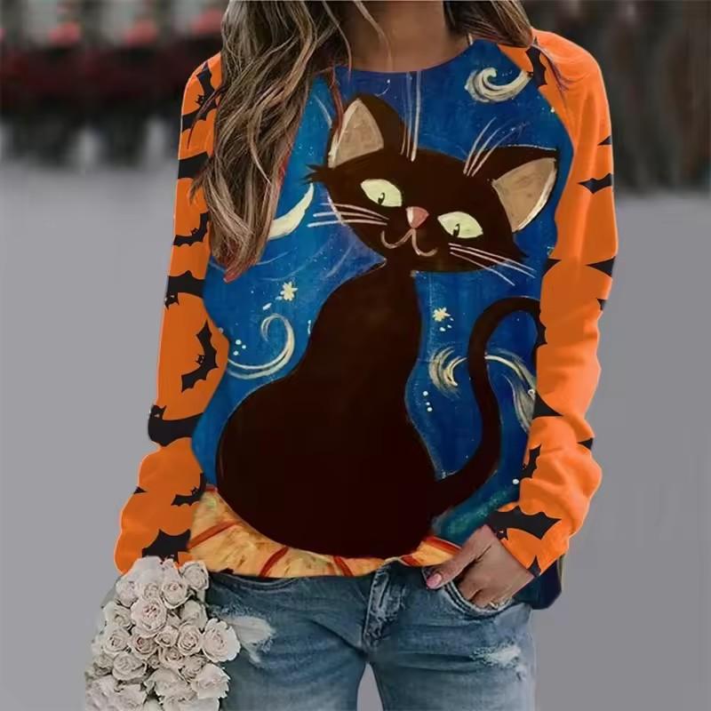 Fall Winter Pullover Women's Graphic Geometric Retro Sweatshirt 3D Prints O-Neck Long Sleeve Tops Women's Apparel Streetwear