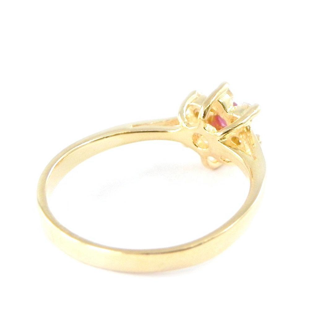 Garnet Gold Plated 'Crystal Flower' Ring