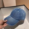 Vintage Solid Color Denim Baseball Cap Versatile Washed Minimalist Style Duckbill Cap Face Slimming Unisex Street Sun Hat