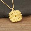 Nidin New Trendy Square Shape Evil Eye Charm Pendant Necklace For Women Men Copper Shiny Crystal Zircon Clavicle Chain Jewelry
