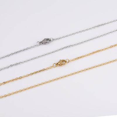 18k galvaniseeritud roostevabast terasest kaabelkett kaelakee DIY ehete jaoks, 55cm
