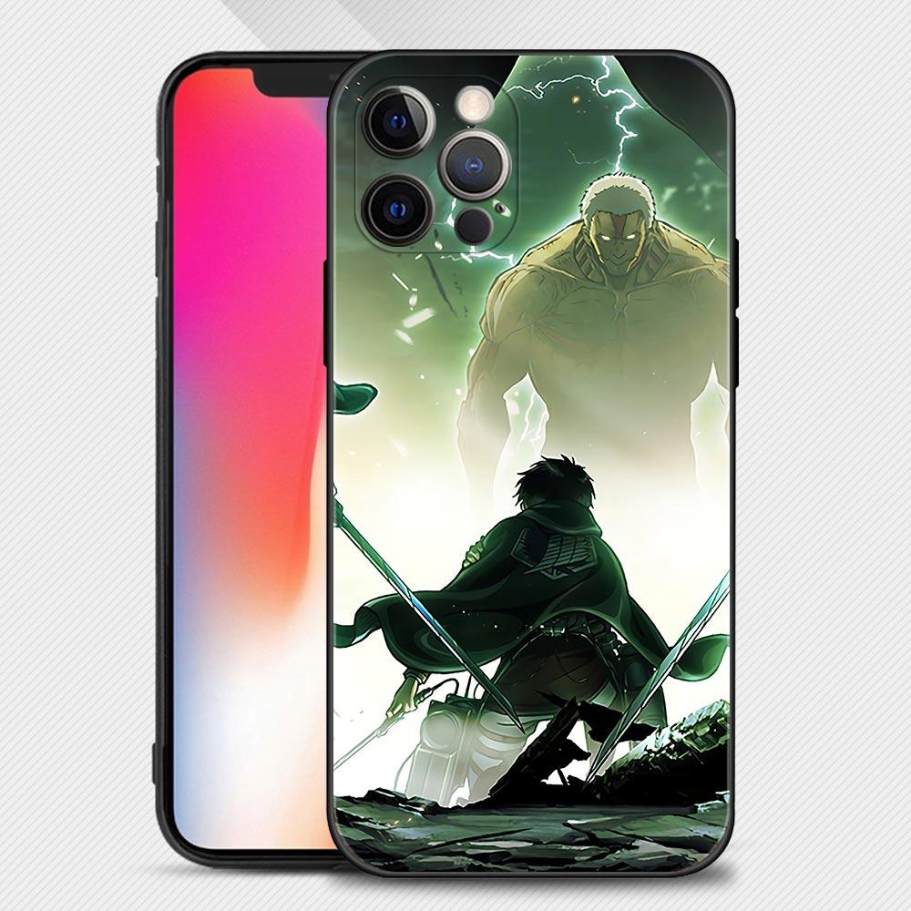 Custodia Per Apple iPhone 13 12 11 Pro Max 13 12 Mini XS Max XR X 7 8 Plus 6 6S SE 2020 Cover Guscio in Silicone L'attacco dei Giganti