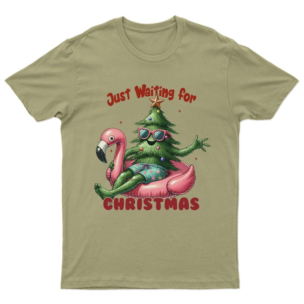 Just Waiting For Christmas TShirt Unisex Retro Seasonal Funny Xmas Santa c