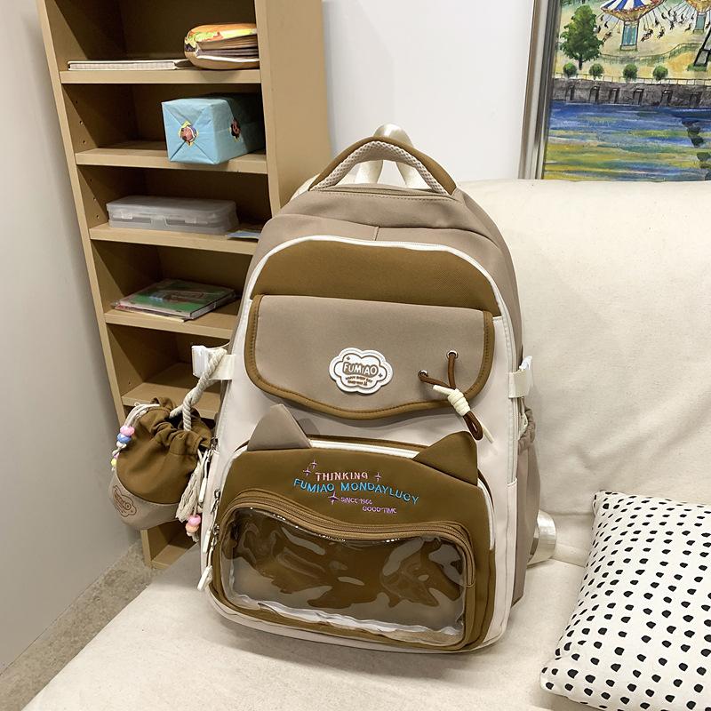 Schoolbag wholesale niche junior high school student schoolbag high value college style girl backpack Oxford cloth cute cartoon baby bag girl