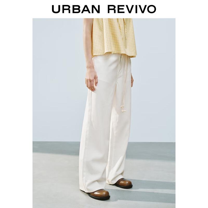 UR 2025 Women's Beaded Belt Wide-Leg Boho Casual Pants UYL850076