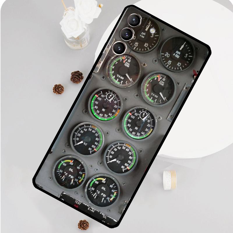 Aircraft Cockpit Dashboard Phone Case For Samsung Galaxy S25 Ultra S20 S21 S22 S23 S24 Plus S9 S10 S25 FE Funda Cover