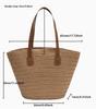 Women's Large Capacity Woven Straw Tote Bag - 2024 High-End Shoulder Bag for Beach or Commute