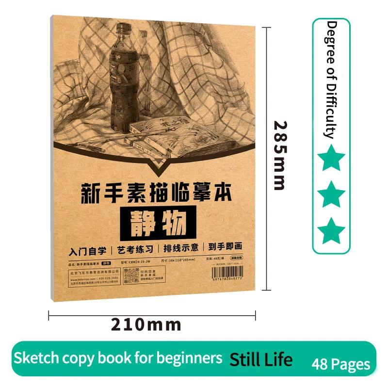 Art Sketching Tutorial Books Tracing Sketch Hand-Painting Technique Gypsum Geometry Plaster Beginner Drawing Paper Practice Book