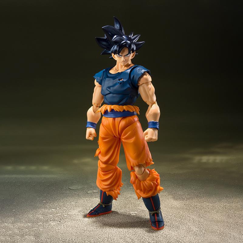 Dragon Ball Shf Anime Son Goku Mo Qi Free Extreme Intent Blue Fight Vest Built In Iron Wire Joint Movable Collection Doll Gift