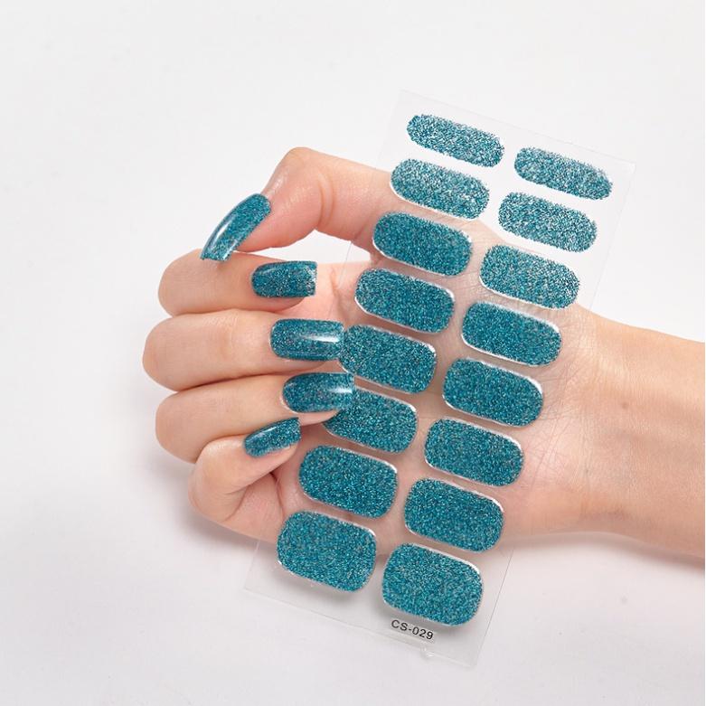 Pure color glitter nail polish sticker Korea Glitter gradient nail polish sticker CS001 - 050