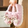 Butterfly Knot Cotton Shoes Anti Slip Plush Cotton Shoes
