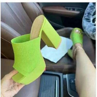 Mode Damen Sandalen Gestrickte Plateau Hausschuhe Klobige Hohe Absätze Damen Peeptoe Mode Damen Sandalen Outdoor Leichte Schuhe Damen