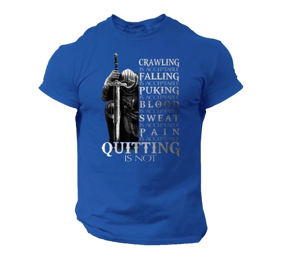 

Pain Is Acceptable Quitting Is Not Motivational Gym Workout Christian Knight Tee 4XL