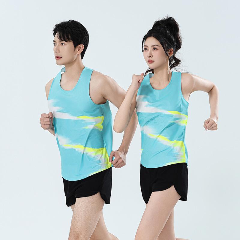 Men's Quick-Dry Track and Field Training Vest and Shorts Set for Marathon & Physical Education Competition