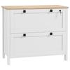 Filing Cabinet With 2 Drawers 2 Hanging Bars Lock And 2 Keys For A4 Size 79x40x72 Cm White And Oak