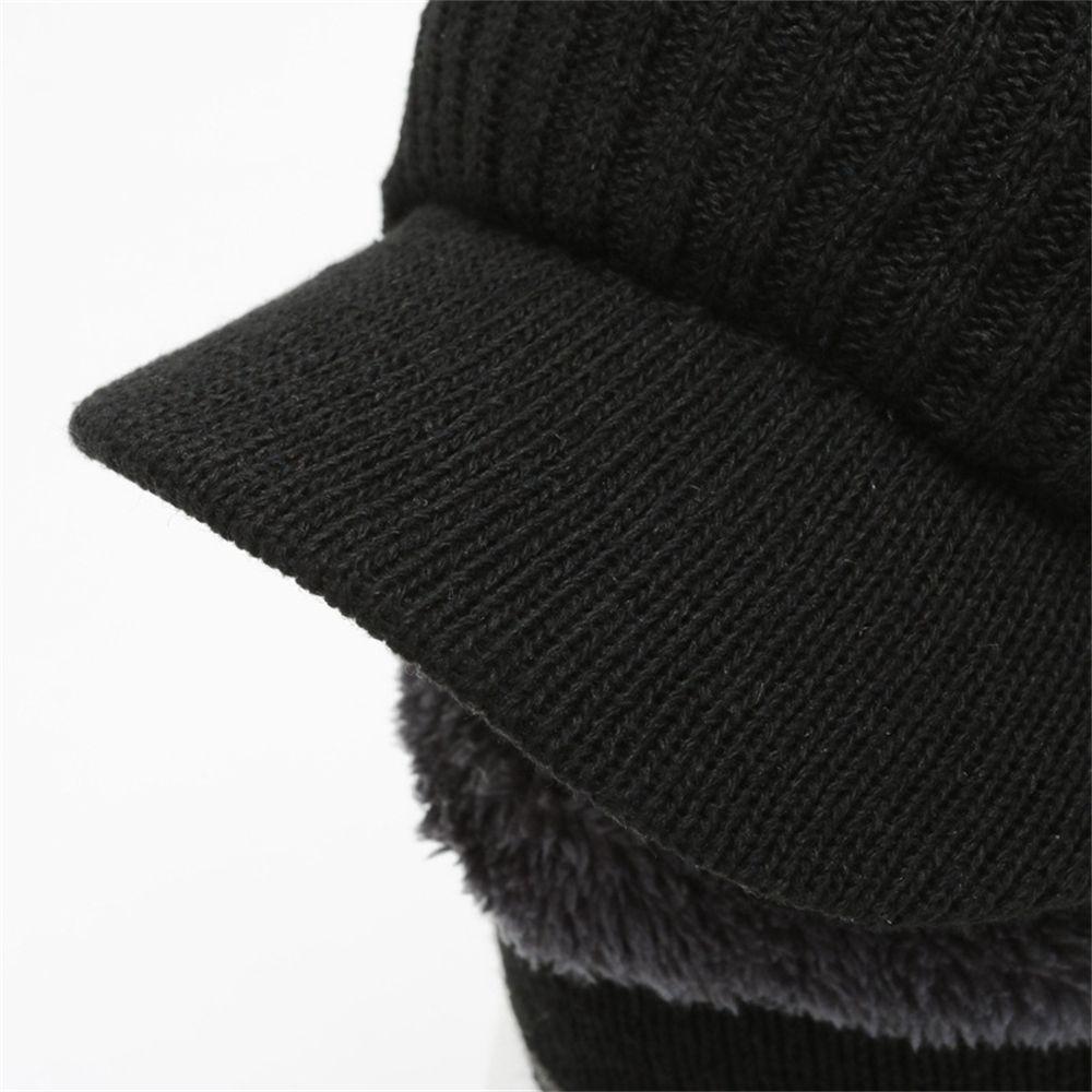 Outdoor Herren Damen Beanies Strickmütze Beanie Mütze Verdickte Wolle Winddichte Mütze Schal Winter Warm