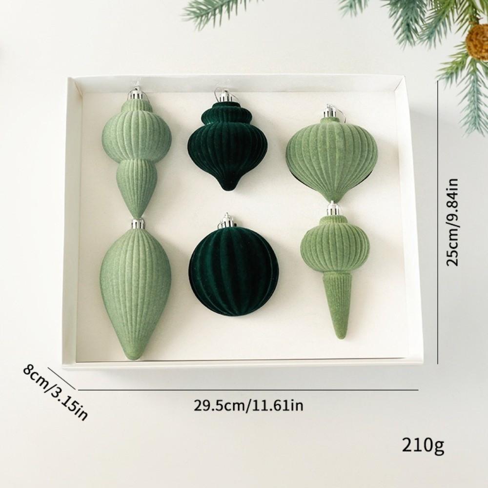 6Pcs/Set Velvet Christmas Tree Ornaments Shatterproof Christmas Decoration Holiday Decor