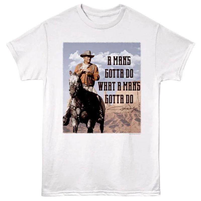 John Wayne Signature Cowboy Unisex T-Shirt L