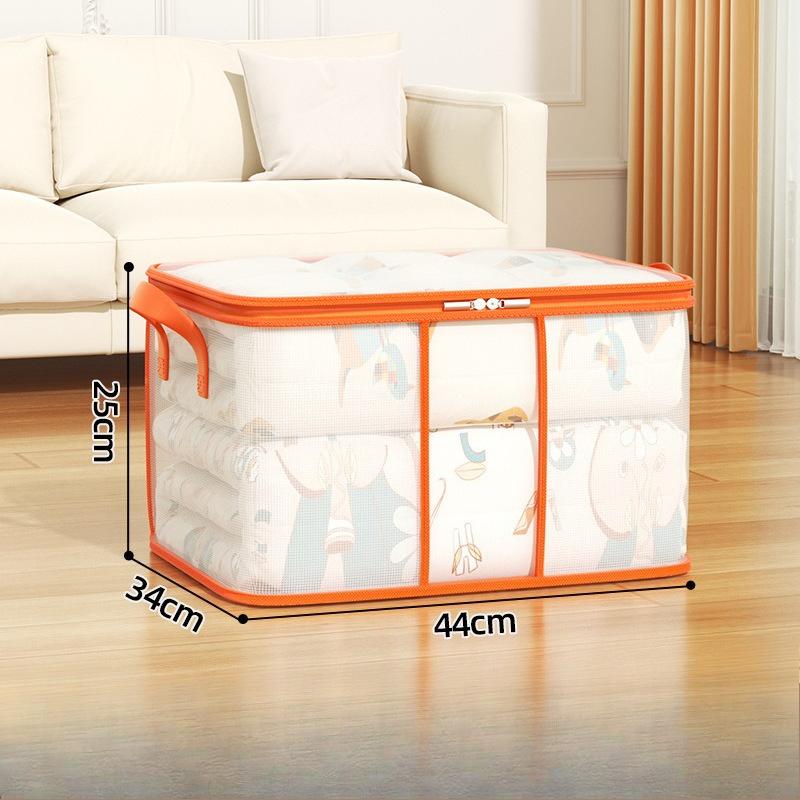Large Size Clear Mesh Storage Bags for Blankets Down Jackets Clothes Foldable Underbed Organizer Moving Home Use Organization