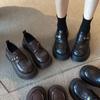 Thick soled British style leather shoes for women  2026 Spring and Autumn new big toe loafers
