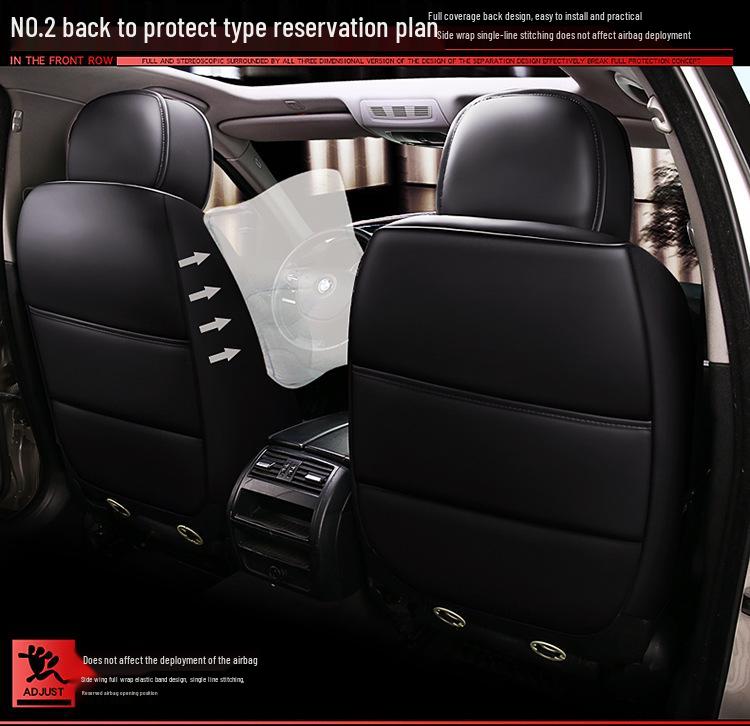 Universal Four Seasons Leather Linen Car Seat Cover - Full Coverage Cushion