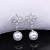 Elegant Horse Eye & Water Drop Zircon Clip-On Earrings for Weddings & Banquets - No Piercing Needed
