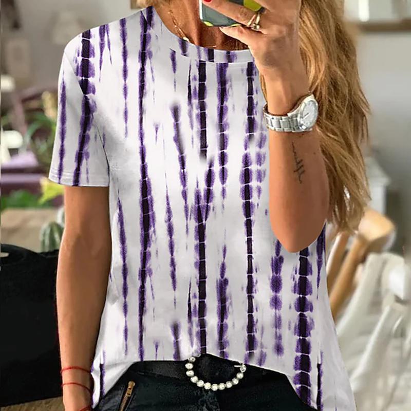 Women Summer T Shirt Trend  Print Retro Fashion Short Sleeve Tees Casual   Printed  Tops