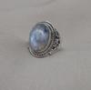 Rainbow Moonstone Ring: Handmade 925 Sterling Silver Boho Statement